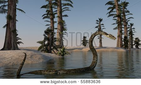 giant python in water