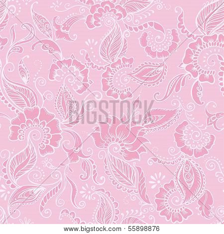 Pattern with pink flowers