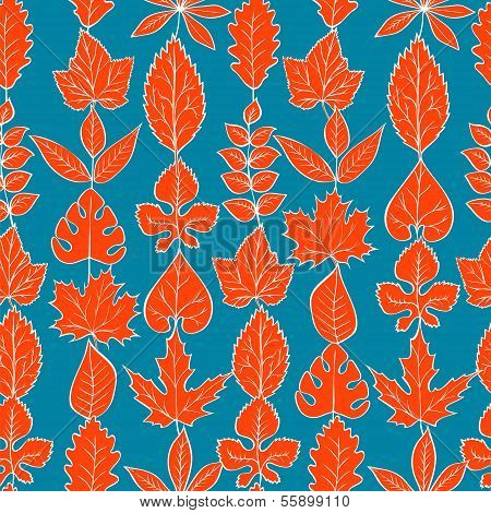 Vector Seamless Pattern Leaves diferent shape