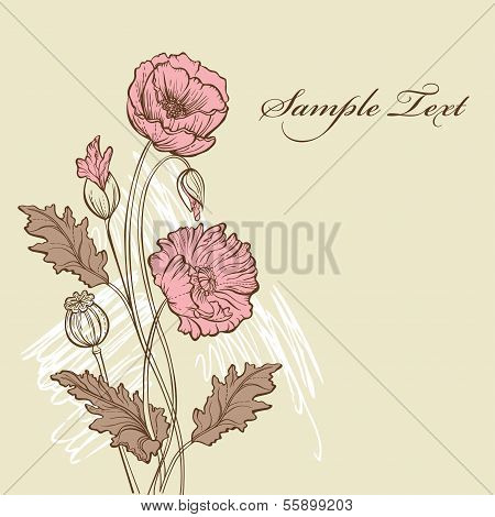 Vector Romantic Flower Invitation card