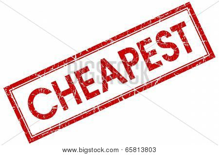 Cheapest Red Square Grungy Stamp Isolated On White Background