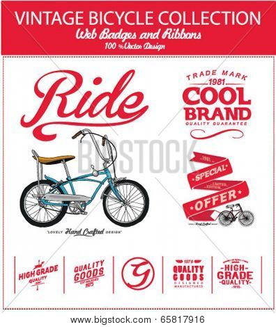 bicycle illustration with label and badge 2