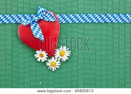 Red Heart On Green
