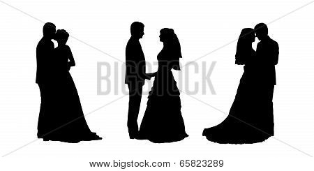 Bride And Groom Silhouettes Set 1