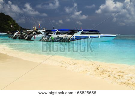 Speed Boat In The Beach