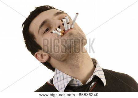 Man Whose Breaking Cigarettes