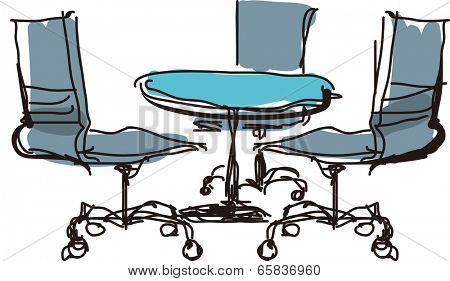 The view of table with chair 