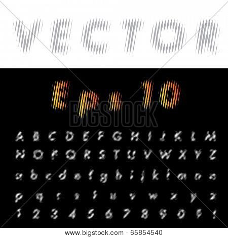 original vector font with strips 