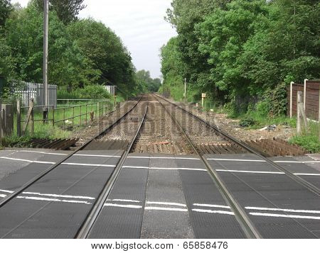 Railway Tracks From Level Crossing