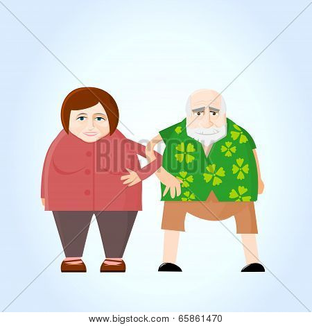 Old couple holding hands