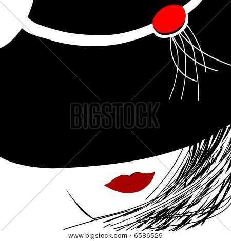 검은 모자와 여자
