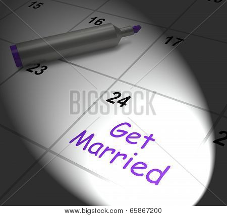 Get Married Calendar Displays Wedding Day And Vows