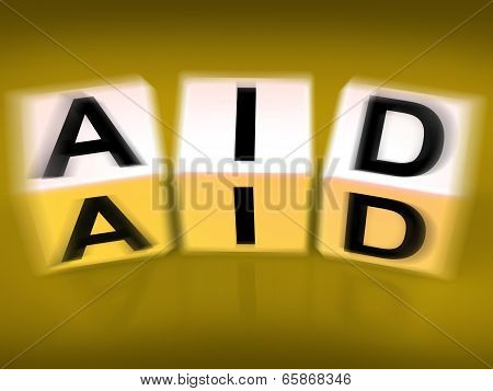 Aid Blocks Displays Assistance Help And Support