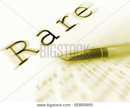Rare Word Displays Infrequent Limited And Unusual