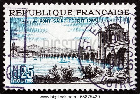 Postage Stamp France 1966 Rhone Bridge, Pont-saint-esprit