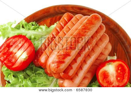 Pirâmide grelhado de salsichas de carne de bovino