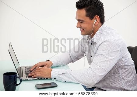 Working And Listening To Music