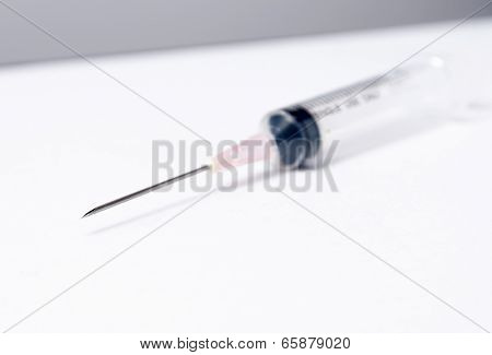 Medical Syringe in row
