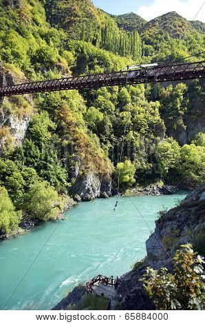 Ropejumping In The Mountains Of New Zealand
