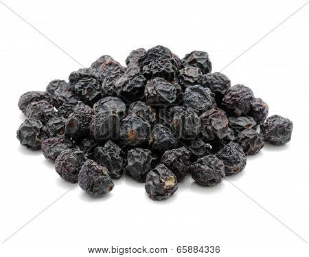 Dried Juniper Berries Isolated On White Background