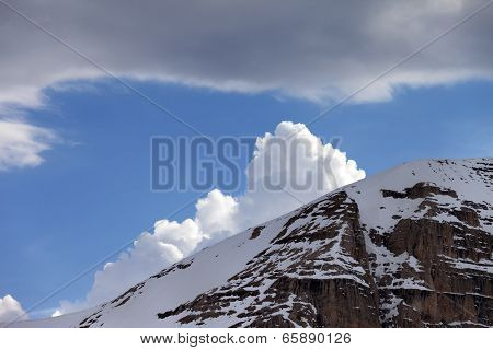 Snow Rocks And Clouds