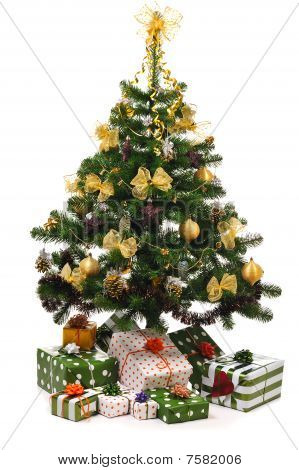 Abeto de Navidad adornado