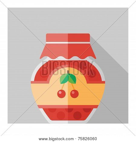 Vector color flat homemade jam bottle template