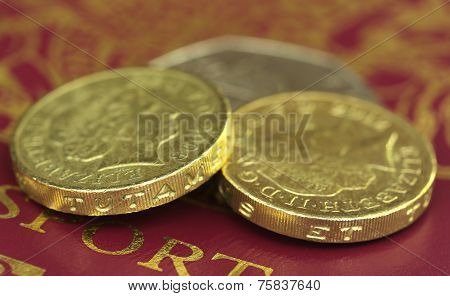 British Pound With Bank Notes With Passport