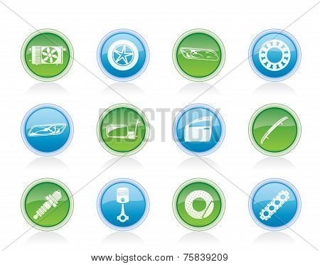Realistic Car Parts and Services icons
