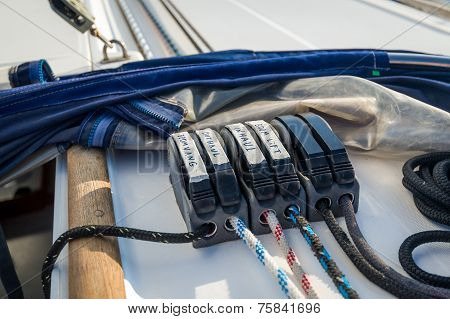 Sailing yacht ropes