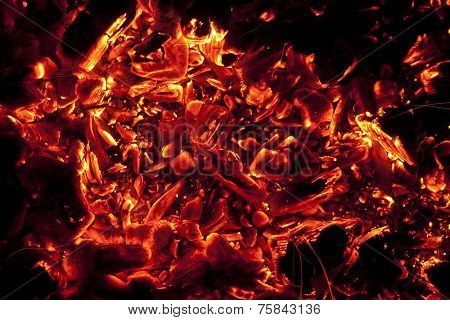 red-hot coals