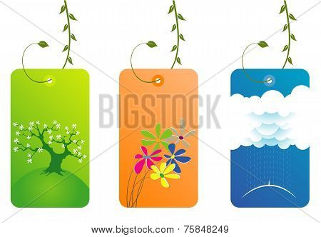 elegant fresh business cards with leaves