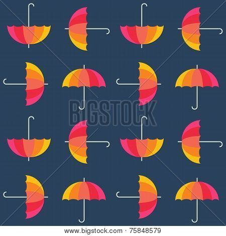 Vector umbrellas. Abstract seamless pattern design. Colorful ban