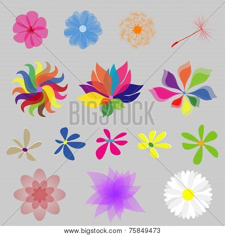 Collection Mod Style Vector Flowers