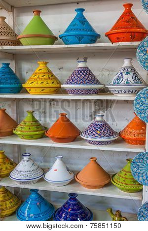 Tajines In The Market, Marrakesh,morocco