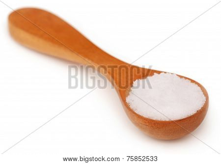 Table Salt On Wooden Spons