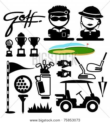 golf sport icons.