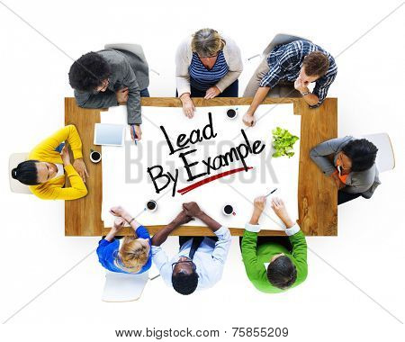 Aerial View of People and Role Model Concepts
