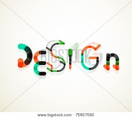 Design word font concept, minimal line design