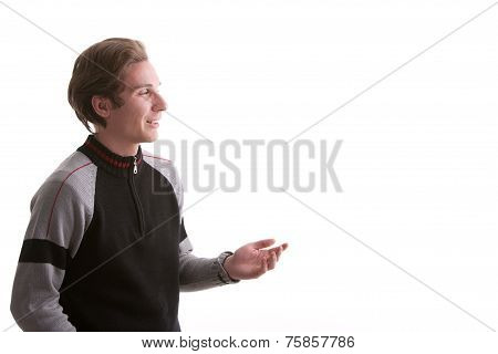 Man Speaking And Demostrating Something