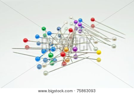 Collection Of Lying Colored Pins