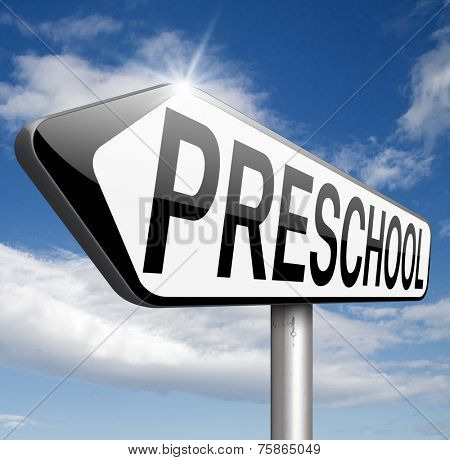 preschool education kindergarten nursery school or playgroup 