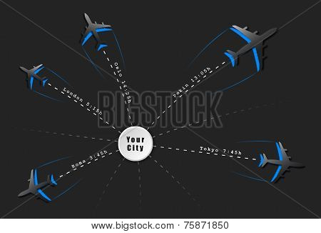 arrivals and departures scheduled flights, air ticket