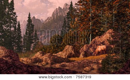 Alce nelle montagne rocciose