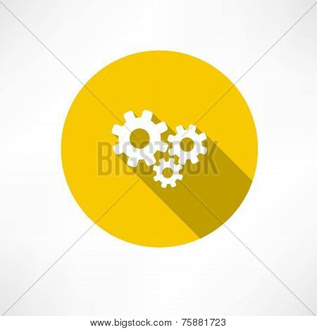 Flat icon of gears