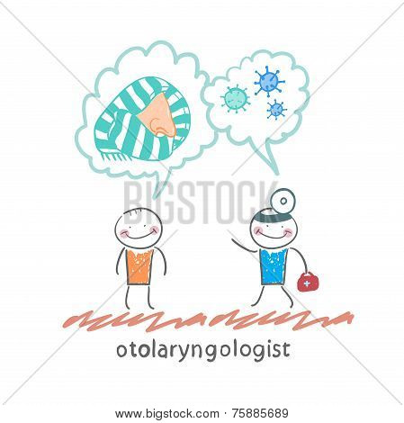 otolaryngologist says about bacteria and nose with a patient