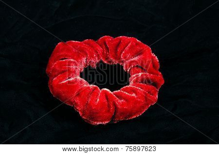 Red velvet hair scrunch.