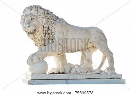 Medici Lion Isolated On White Background