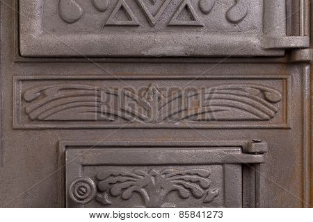Cast iron door for furnaces.
