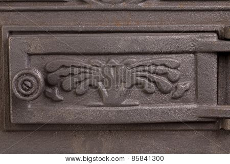 Cast iron door for furnaces.